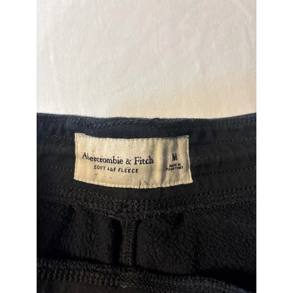 Abercrombie & Fitch Sweatpants Kids Medium Black‎ Good Fleece Joggers Moose Logo